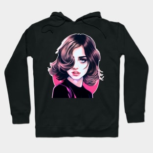 Ana de Armas Retro Vintage Modern Pop Art Design, Pink with Neutral Pastel Color Tones Hoodie